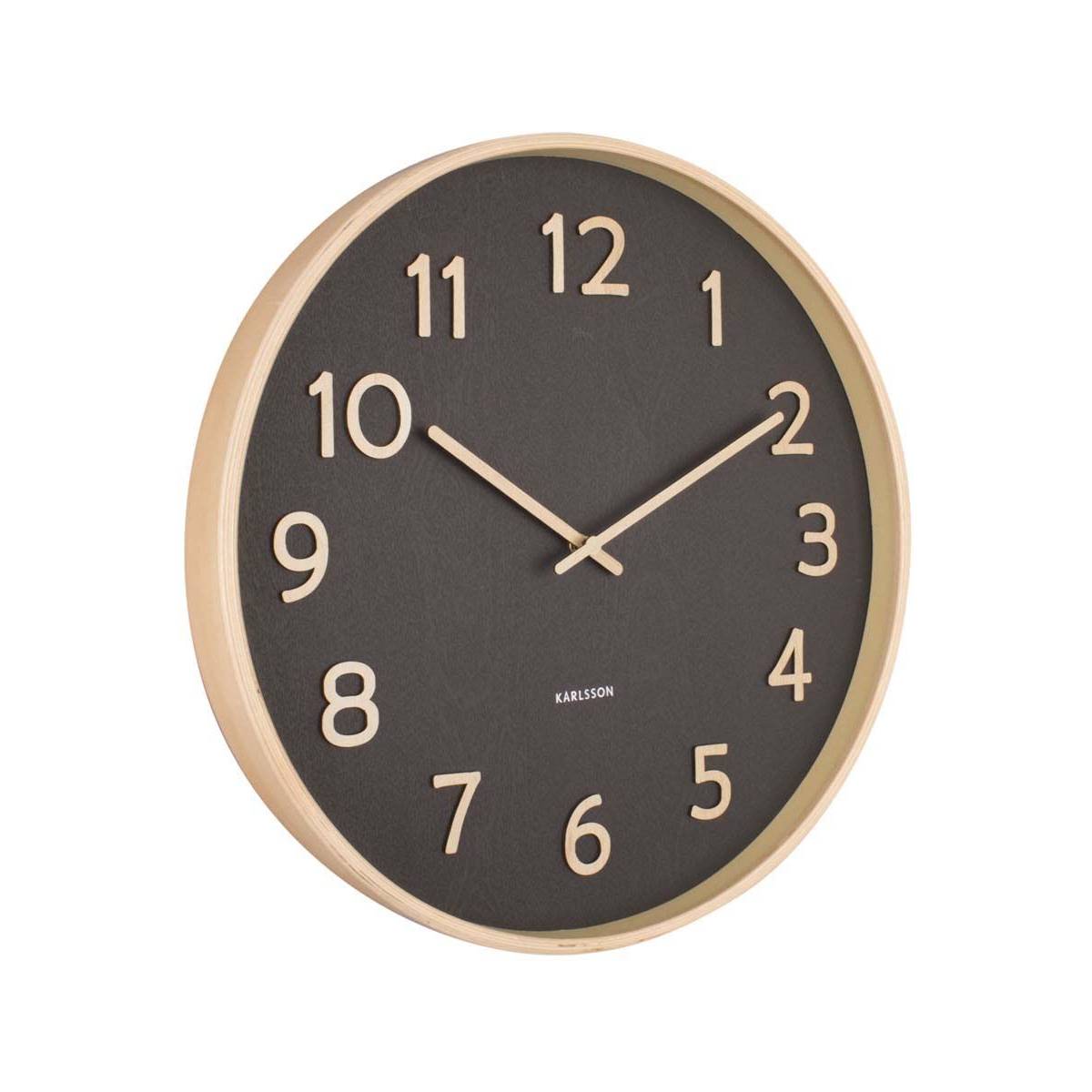Karlsson - Horloge ronde en bois Pure  40 cm Noir - Imagen 1