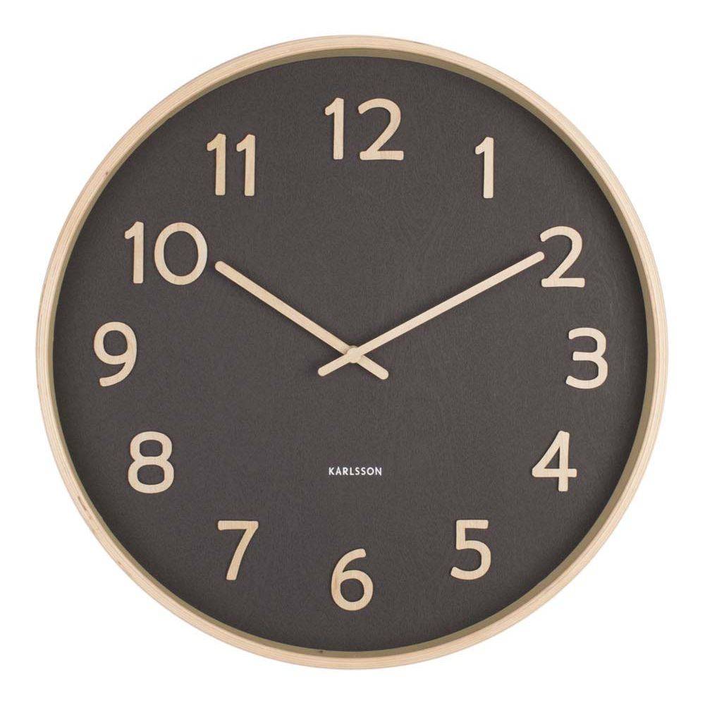 Karlsson - Horloge ronde en bois Pure  40 cm Noir - Imagen 3