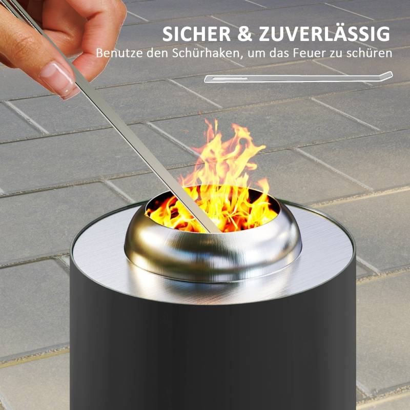 Brasero de Table Inox Jardin Camping Combustion Sans Fumée Gris 16x25cm - ComfortXL Outdoor Living - Image 4