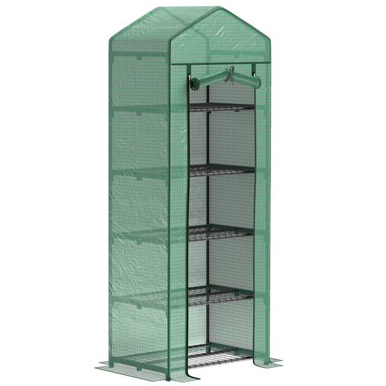 Serre Balcon 5 Niveaux Acier Housse Enroulable 69x49x193cm Vert - ComfortXL Outdoor Living - Image 2