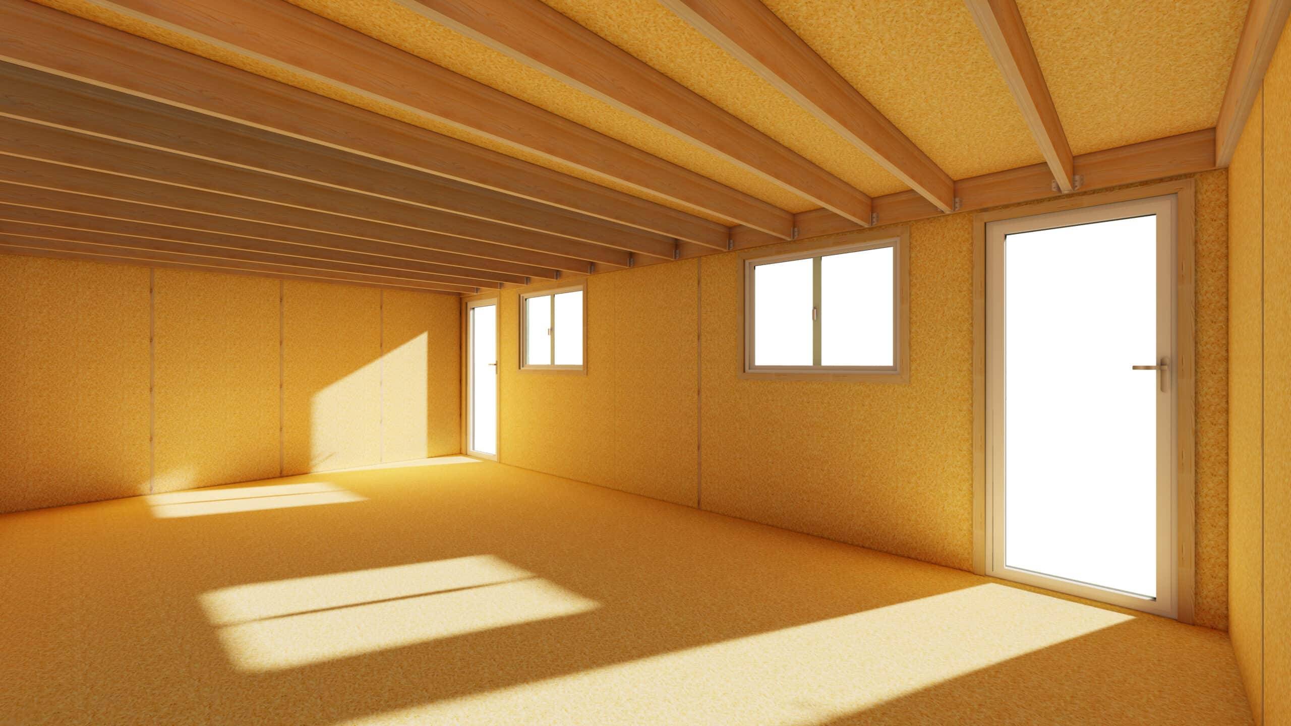 Sans Marque - STUDIO DE JARDIN / 35,8 m2 - 7,75 x 4,62m / Plancher isolé / Bardage Gris / Intérieur OSB / Livraison Gratuite / Studio Français - Image 4