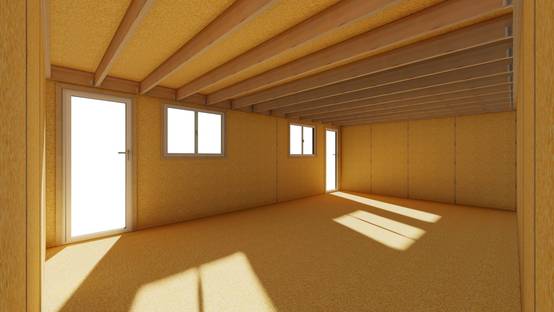 Sans Marque - STUDIO DE JARDIN / 35,8 m2 - 7,75 x 4,62m / Plancher isolé / Bardage Gris / Intérieur OSB / Livraison Gratuite / Studio Français - Image 3