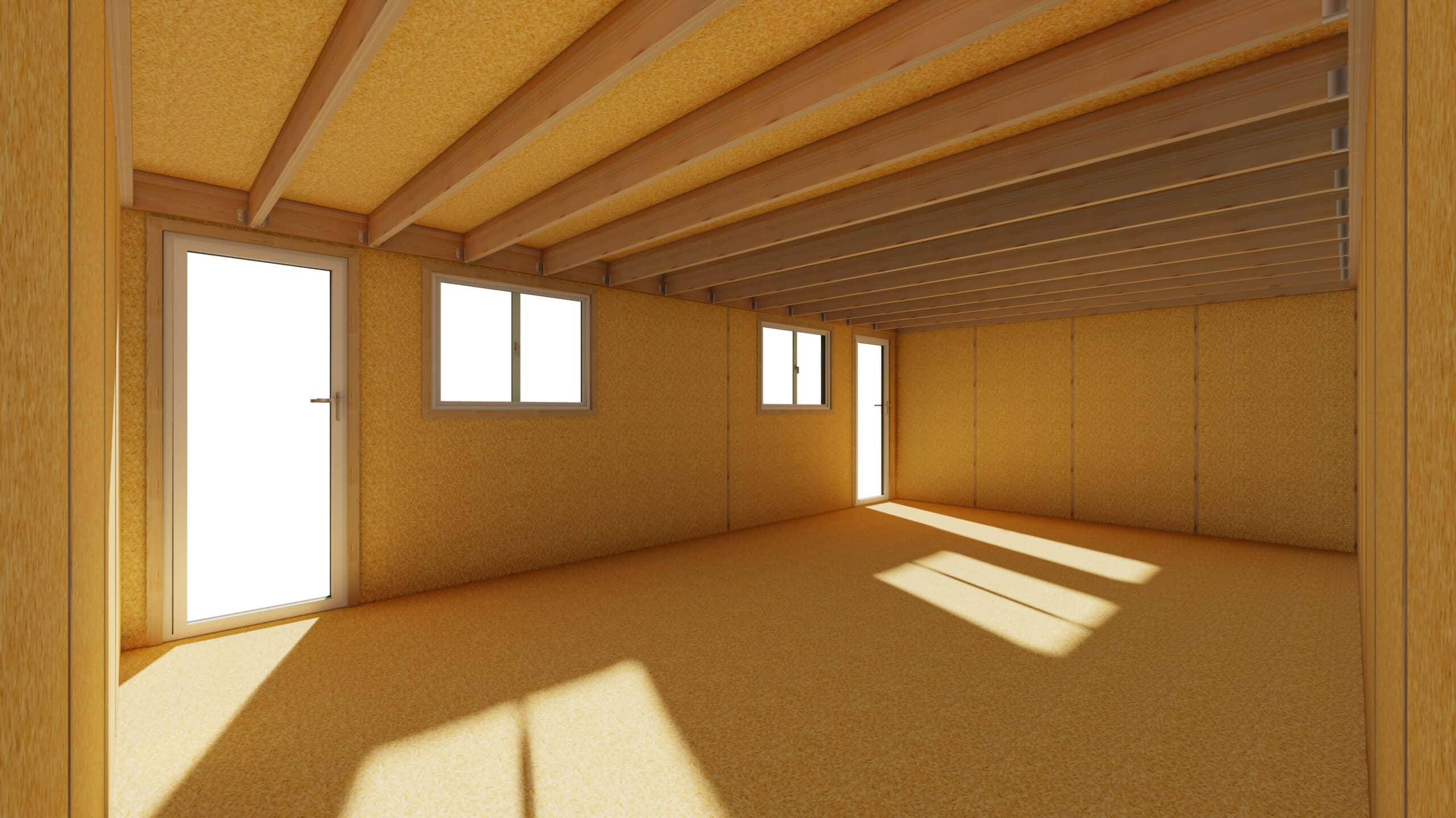 Sans Marque - STUDIO DE JARDIN / 35,8 m2 - 7,75 x 4,62m / Plancher isolé / Bardage Gris / Intérieur OSB / Livraison Gratuite / Studio Français - Imagen 3