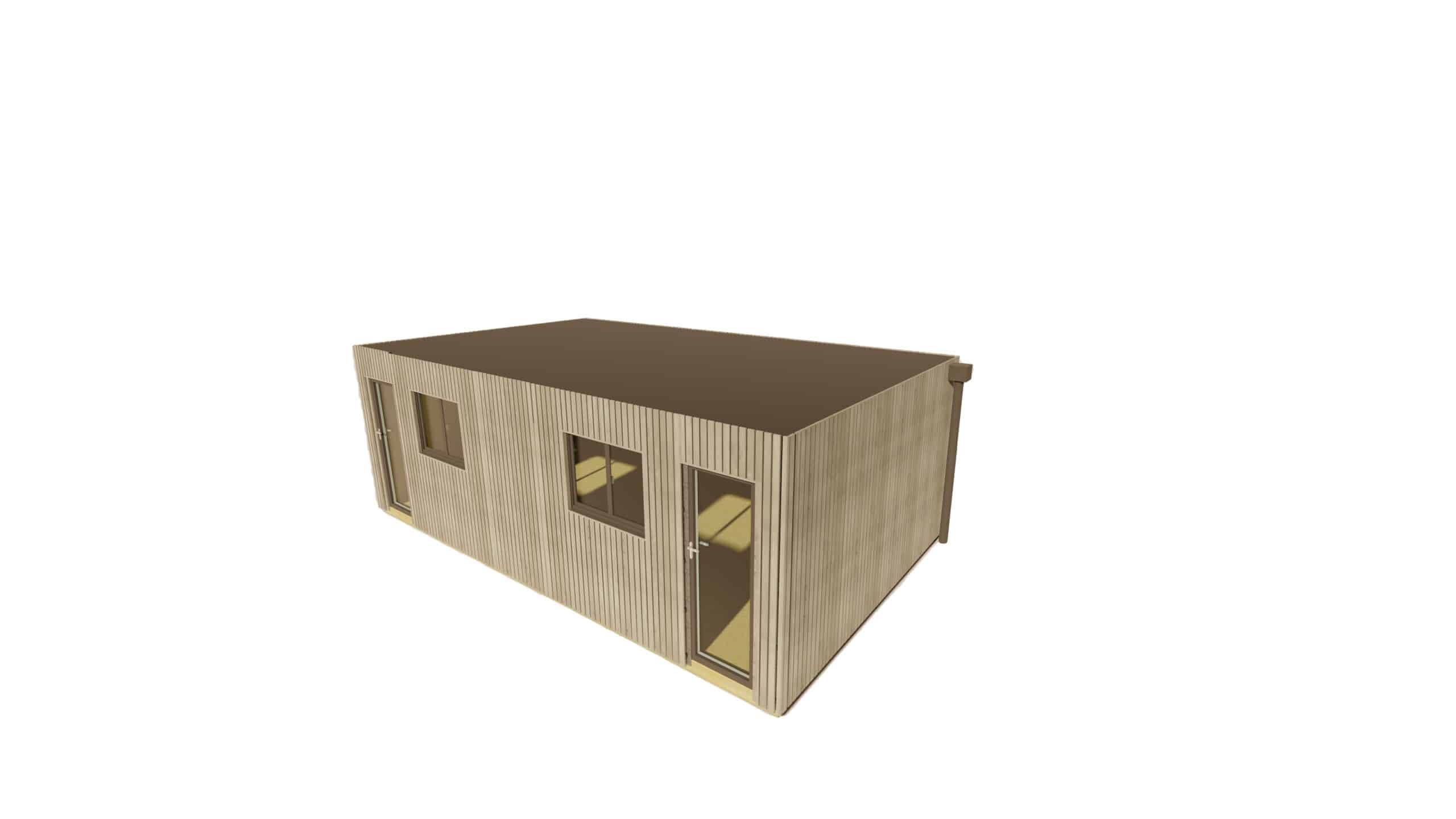 Sans Marque - STUDIO DE JARDIN / 35,8 m2 - 7,75 x 4,62m / Plancher isolé / Bardage Gris / Intérieur OSB / Livraison Gratuite / Studio Français - Image 7