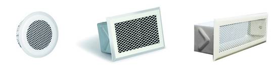 Grille rectangulaire de hotte noire avec pare-chocs – 190 x 60 mm