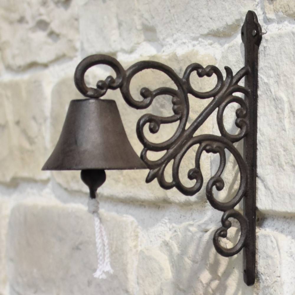 Cloche de jardin de porte ancienne en fonte marron 29 x 22 cm Chemin de campagne - Image 4