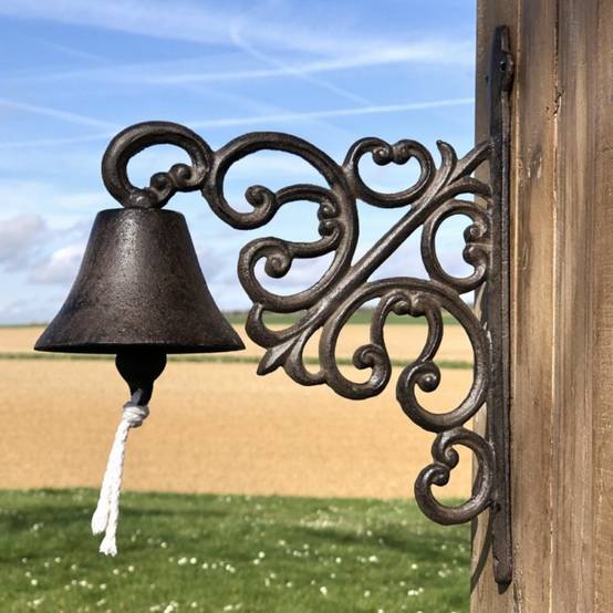 Cloche de jardin de porte ancienne en fonte marron 29 x 22 cm Chemin de campagne - Image 3