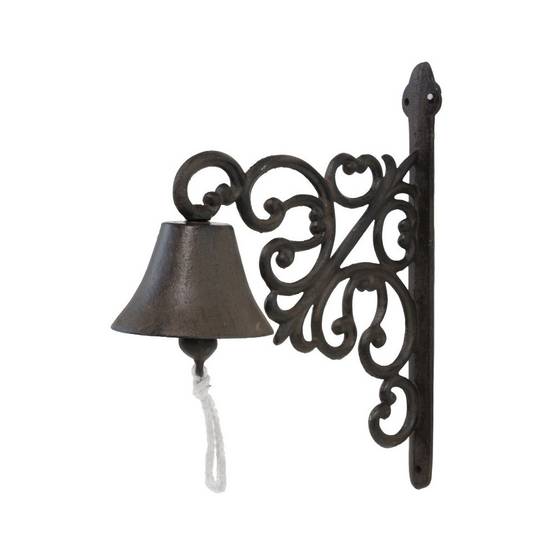 Cloche de jardin de porte ancienne en fonte marron 29 x 22 cm Chemin de campagne - Image 1