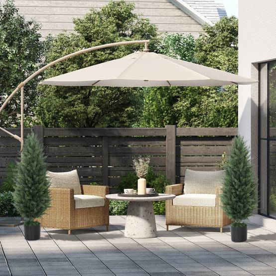 Lot de 2 Cyprès Artificiels PE Décoration Entrée Anti UV Base Lestée Vert 90cm - ComfortXL Outdoor Living - Image 3