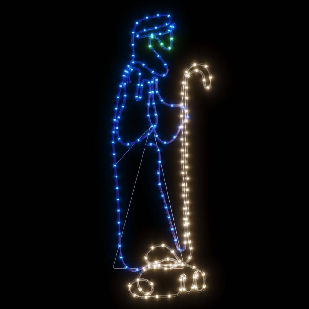 ComfortXL - Figurine Noël Lumineuse Berger et Agneau 168 LED Déco Crèche Jardin Multicolore – ComfortXL Outdoor Living - Image 3