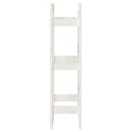 Range-bûches intérieur Bois de Pin Massif Stockage vertical pour Cheminée 41x25x100 cm Blanc - ComfortXL Outdoor Living - Image 6