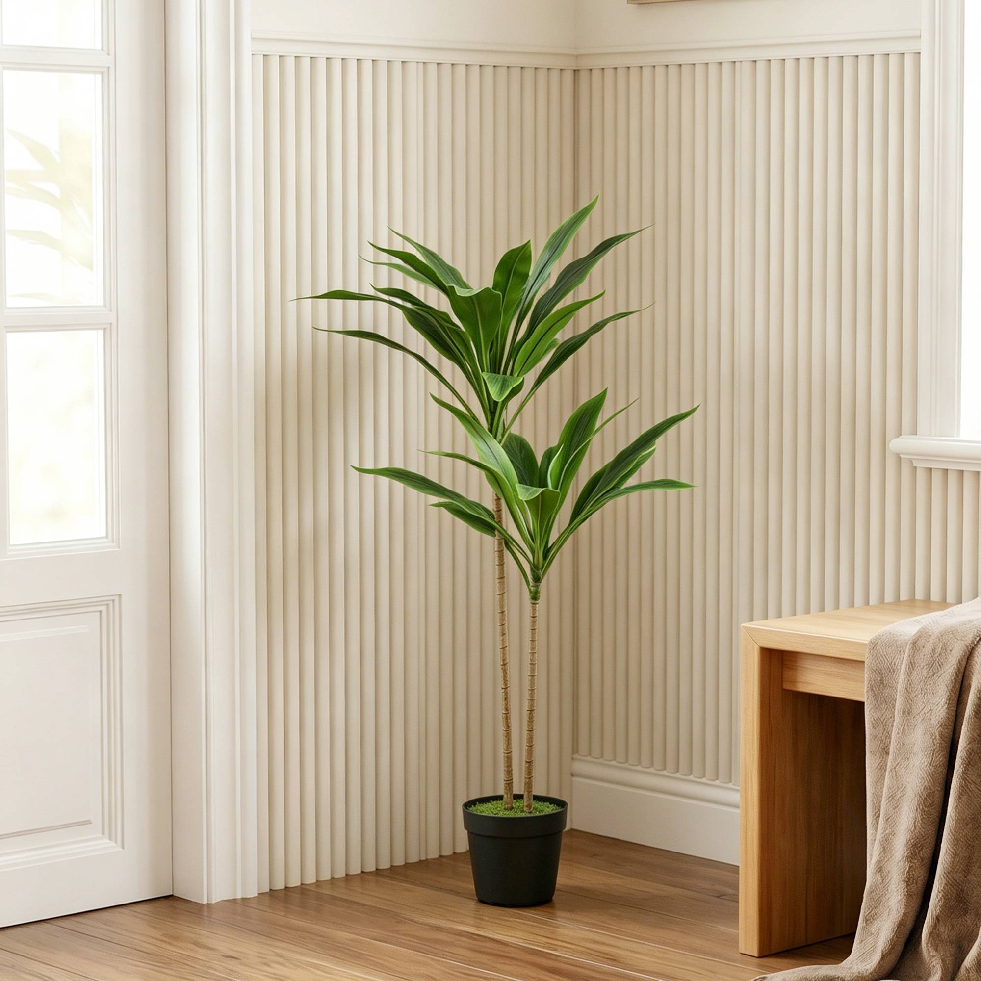 Cordyline artificielle 29 feuilles, branches pliables, vert - Image 3