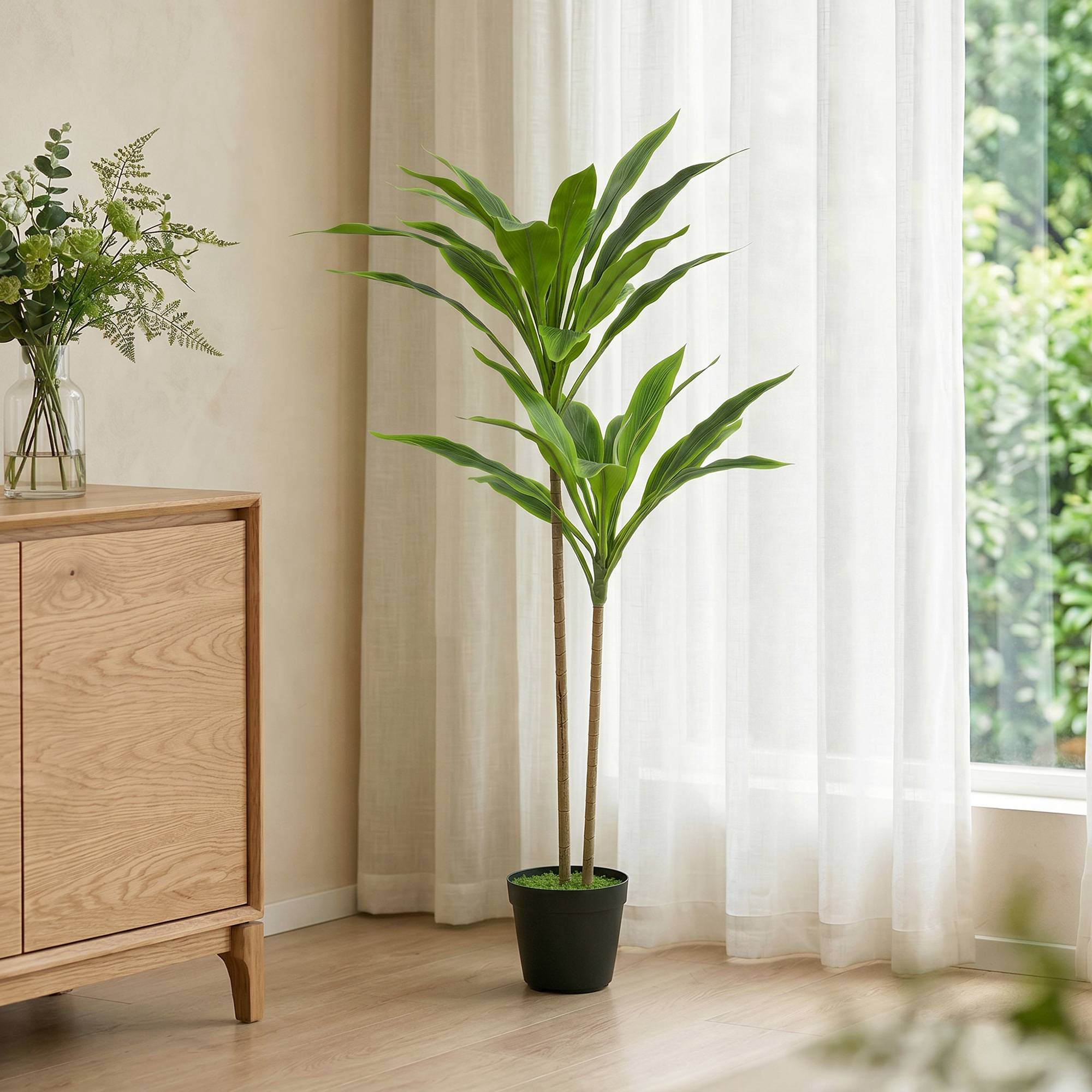Cordyline artificielle 29 feuilles, branches pliables, vert - Image 10