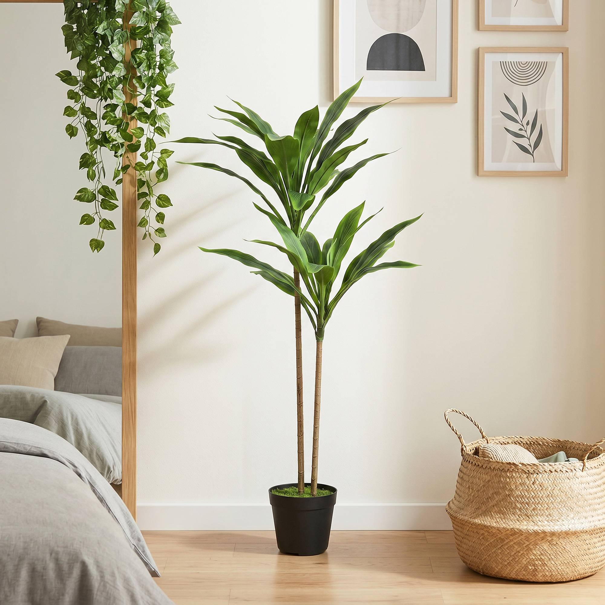 Cordyline artificielle 29 feuilles, branches pliables, vert - Image 4