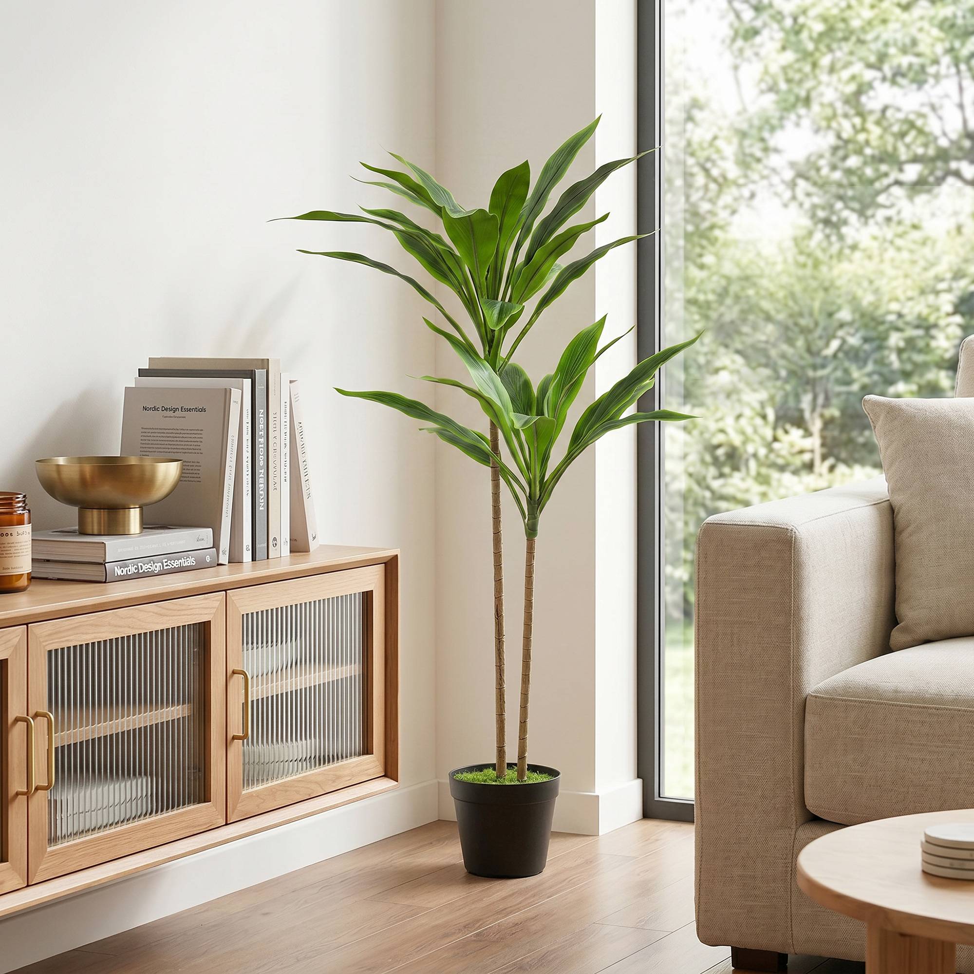 Cordyline artificielle 29 feuilles, branches pliables, vert - Image 9