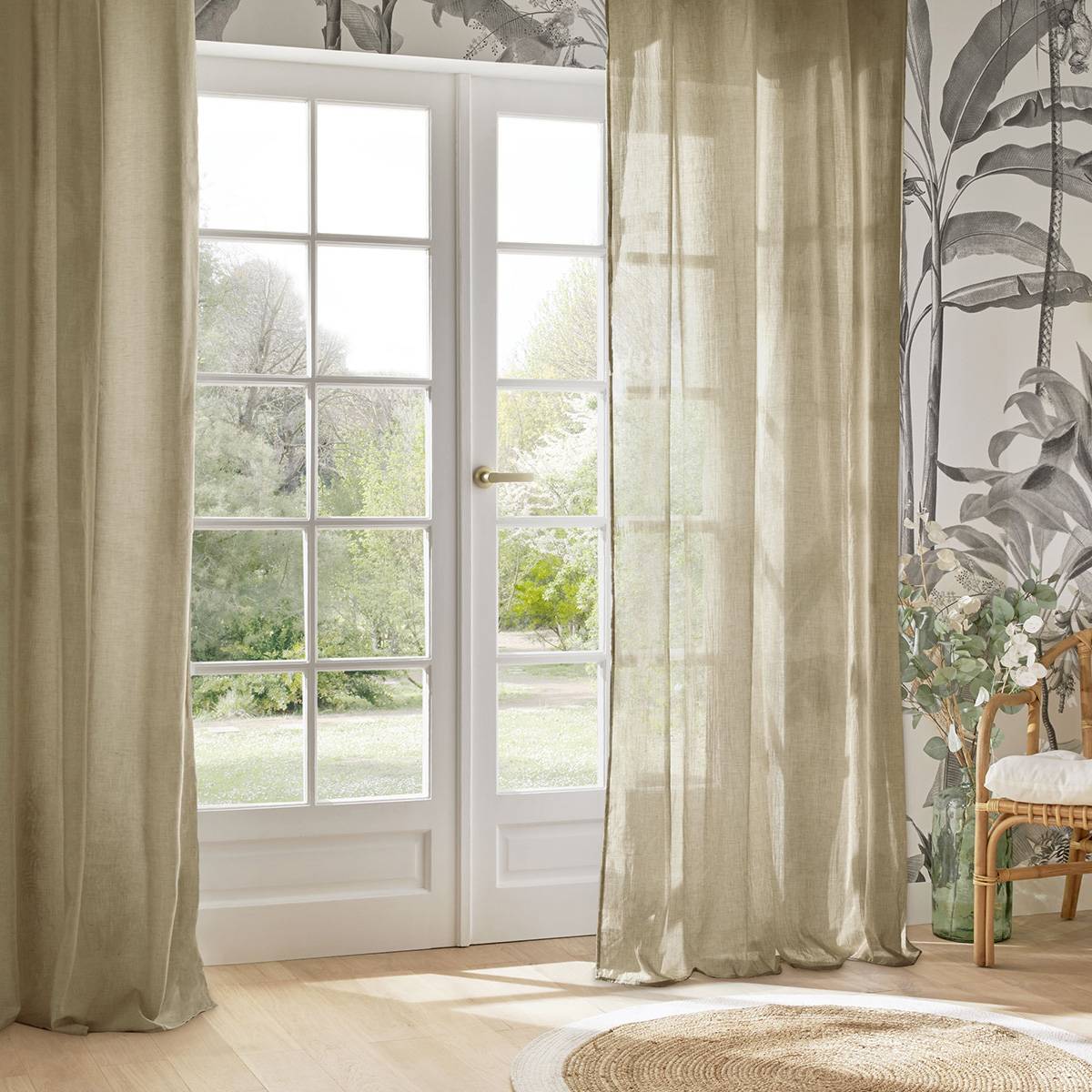 Atmosphera - Voilage "Paxta" 135x240cm beige lin - Atmosphera Créateur d'intérieur - Imagen 1