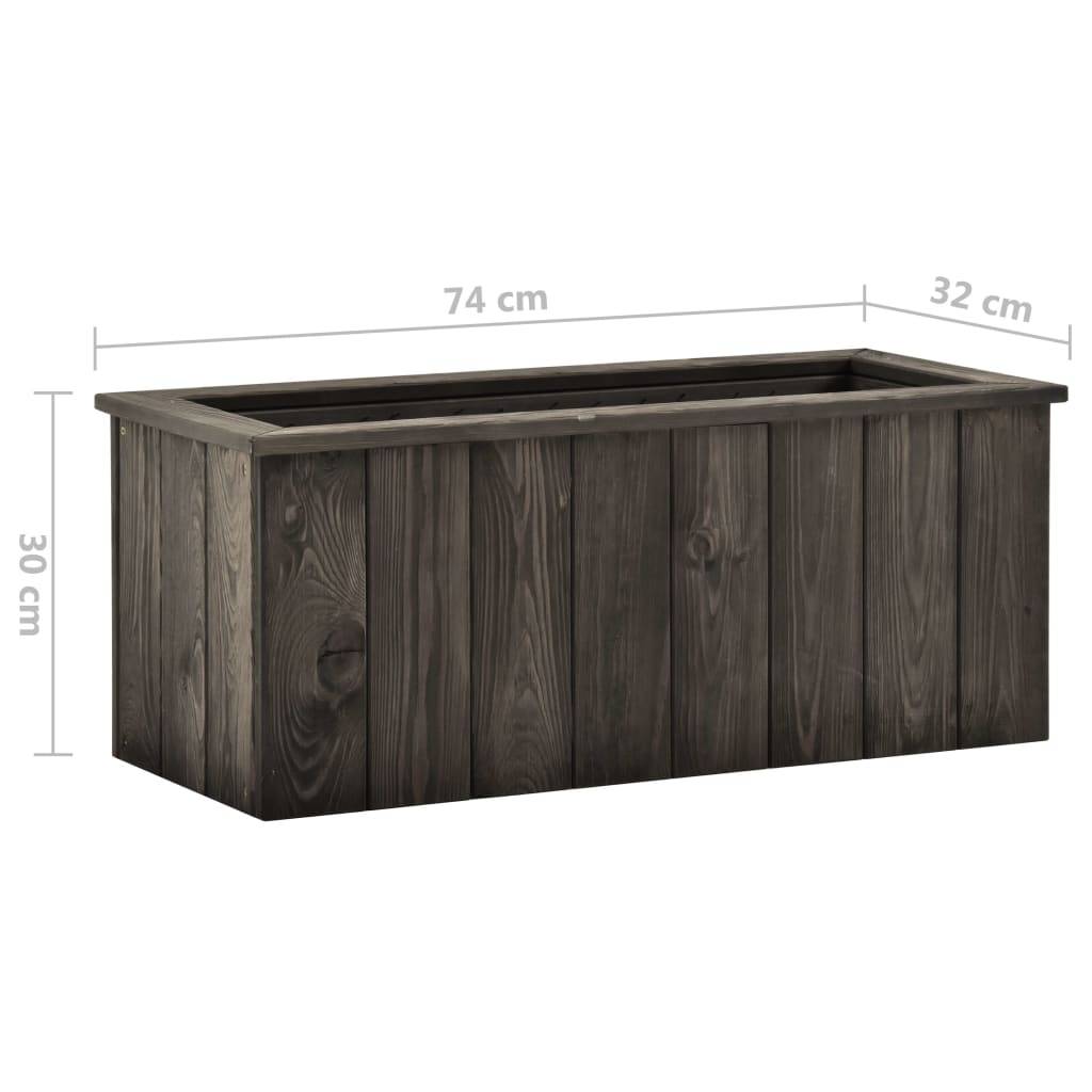 Helloshop26 - Jardinière lit surélevé plantes fleurs jardin 74 x 32 x 30 cm bois de pin massif gris foncé - Imagen 5