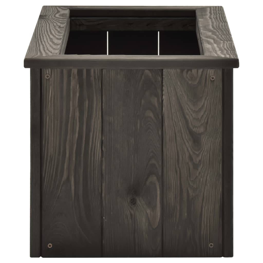 Helloshop26 - Jardinière lit surélevé plantes fleurs jardin 74 x 32 x 30 cm bois de pin massif gris foncé - Imagen 3