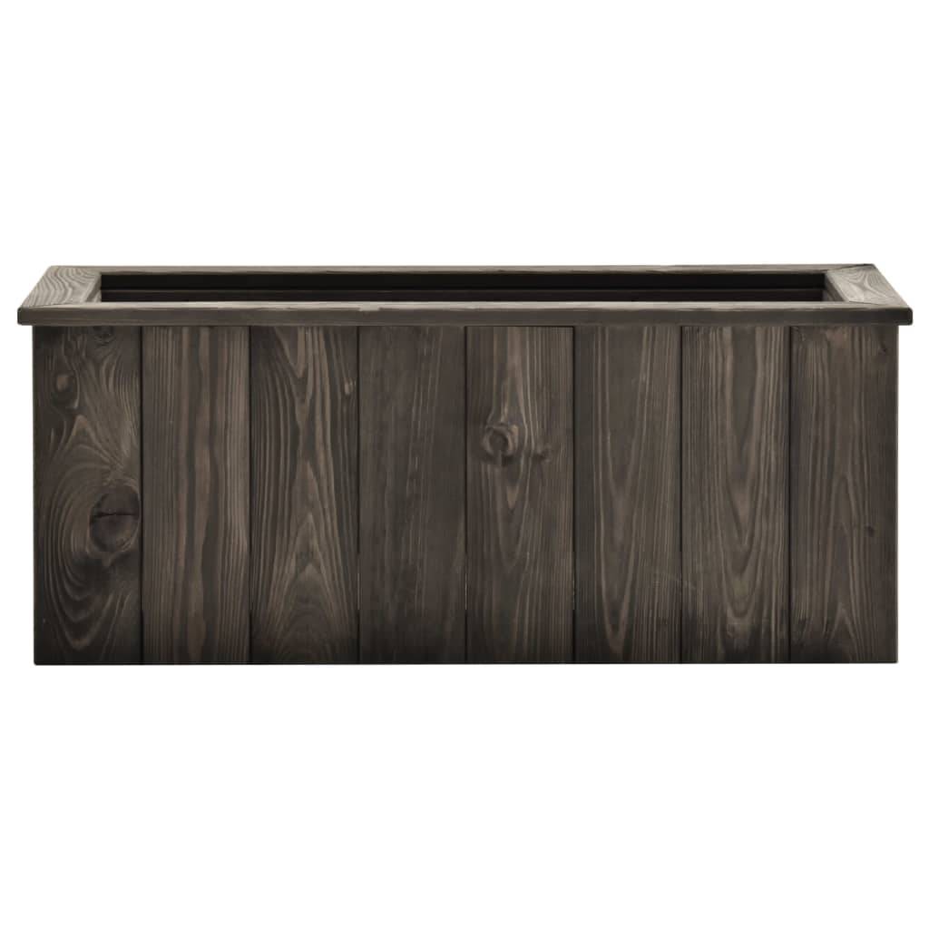 Helloshop26 - Jardinière lit surélevé plantes fleurs jardin 74 x 32 x 30 cm bois de pin massif gris foncé - Imagen 2