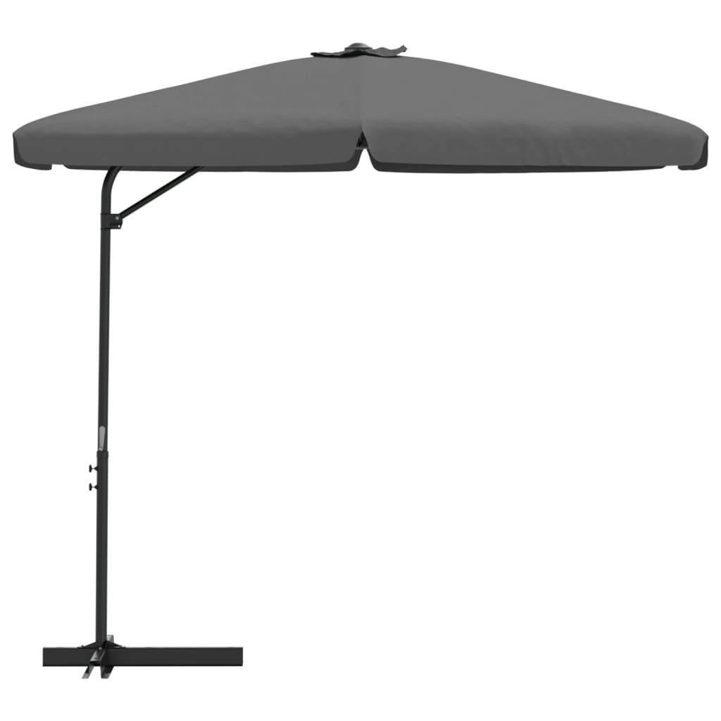 Helloshop26 - Parasol mobilier de jardin d'extérieur avec mât en acier 300 x 250 cm anthracite - Imagen 2