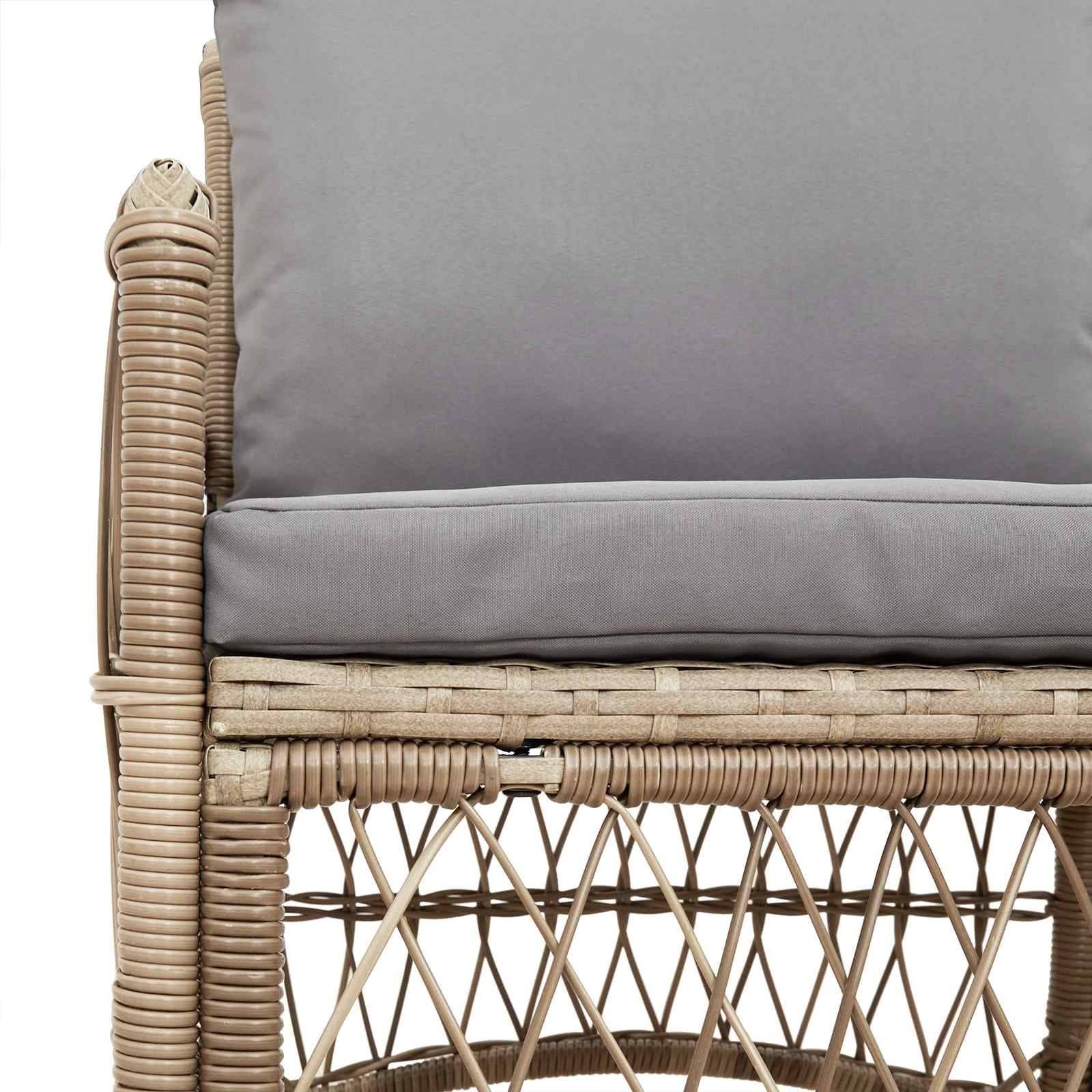 Chaise bois composite 1 places rotin beige  73 x 61 x 77 cm  - Prolenta premium  p390.1 - Image 7