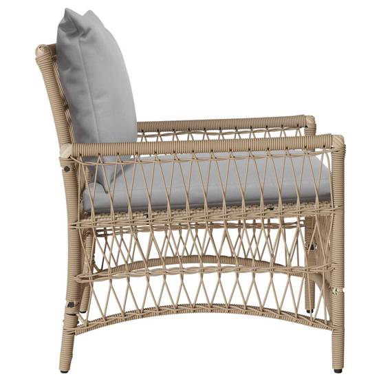 Chaise bois composite 1 places rotin beige 73 x 61 x 77 cm - Prolenta premium p390.1 - Image 5