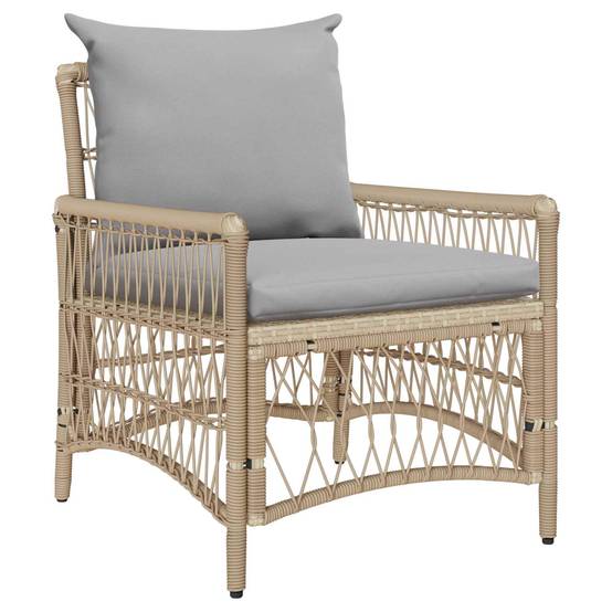 Chaise bois composite 1 places rotin beige 73 x 61 x 77 cm - Prolenta premium p390.1 - Image 1