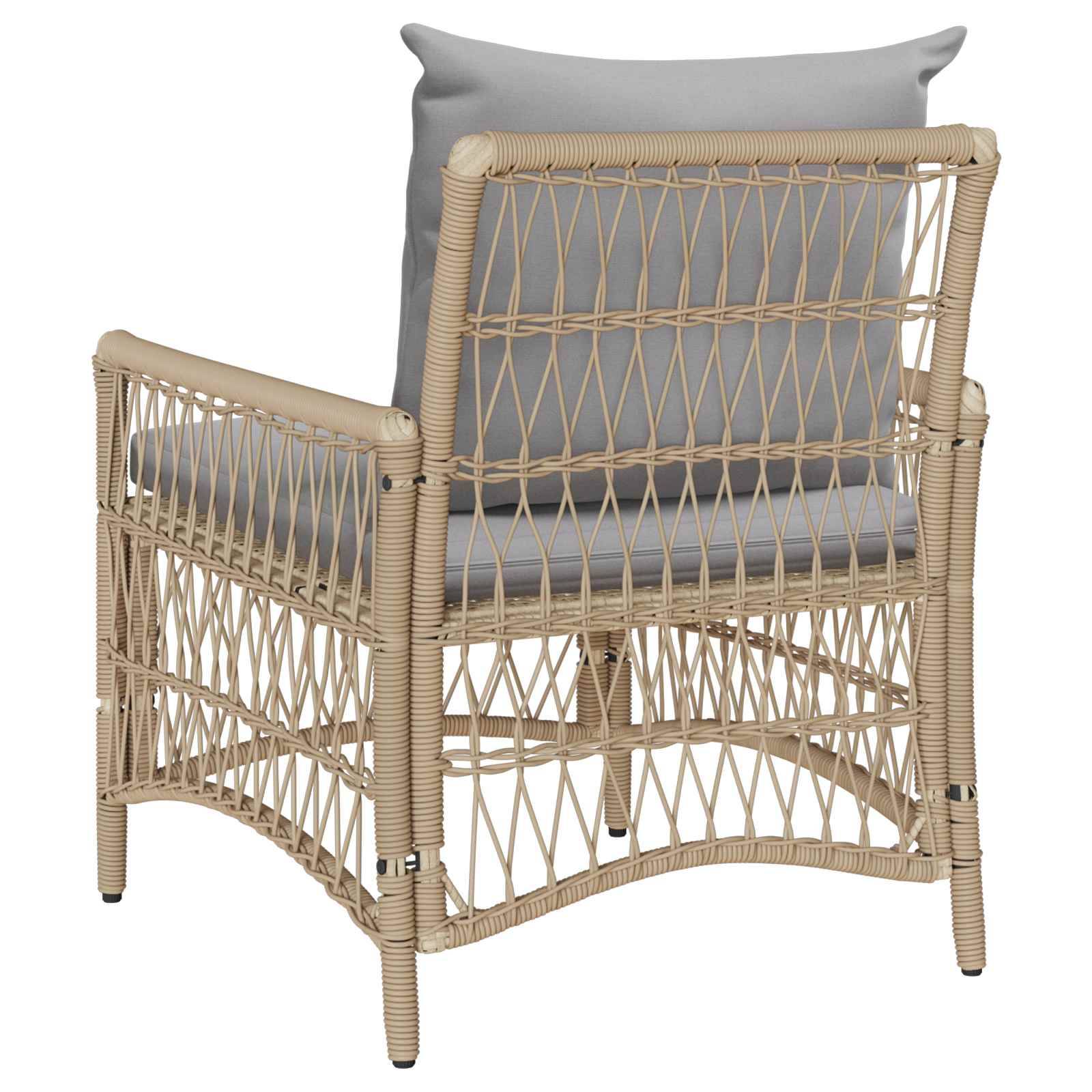 Chaise bois composite 1 places rotin beige  73 x 61 x 77 cm  - Prolenta premium  p390.1 - Image 6