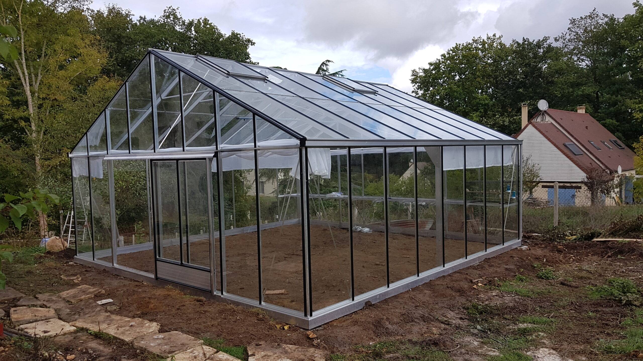 17m² -  Serre en polycarbonate 8 mm alvéolés  - Euro Plus - Laquée - 17m² - vert mousse - L'atelier Des Serres - Imagen 4