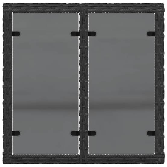 PANGIVO - Table de jardin résine tressée verre noir 55 x 55 x 37 cm - PANGIVO - Image 7
