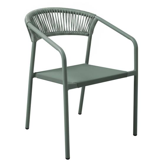 Oviala - Table de jardin aluminium 150x90 cm et 6 chaises textilène vert Nocera - Oviala - Image 6