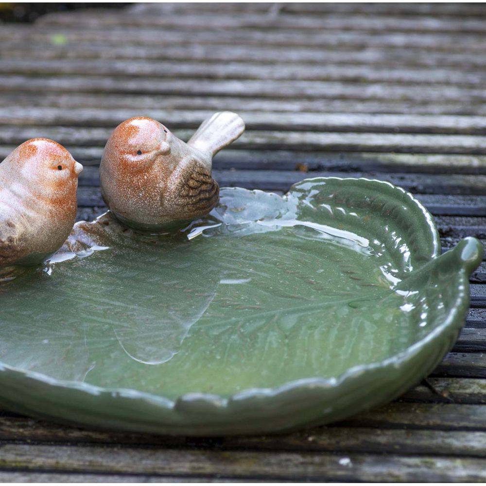 Esschert Design - Baño de pájaros en gres Nature Pájaros marrones - Imagen 2