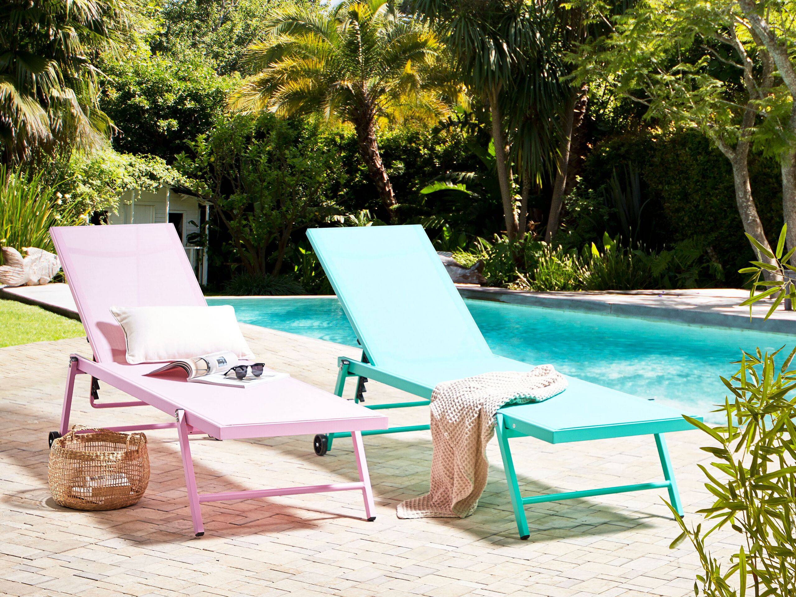 Beliani - Chaise longue Aluminium Turquoise PORTOFINO - Beliani - Imagen 1