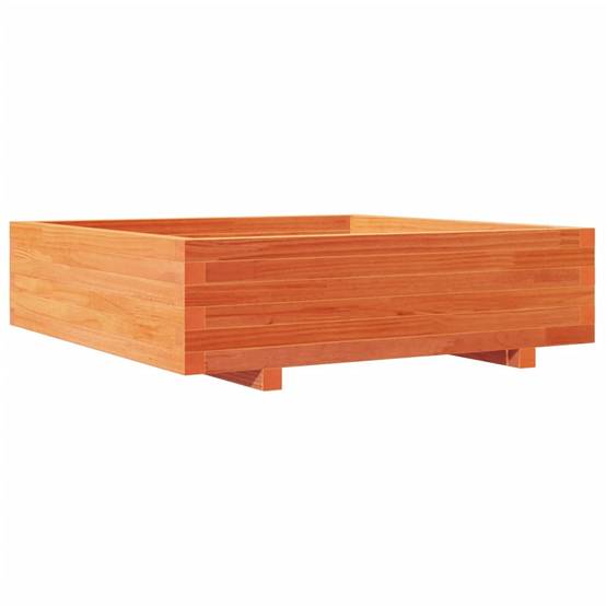 Jardinière | Pot de fleurs | Cache-pot | Bac à fleurs cire marron 90x90x26,5 cm bois de pin massif - Image 1