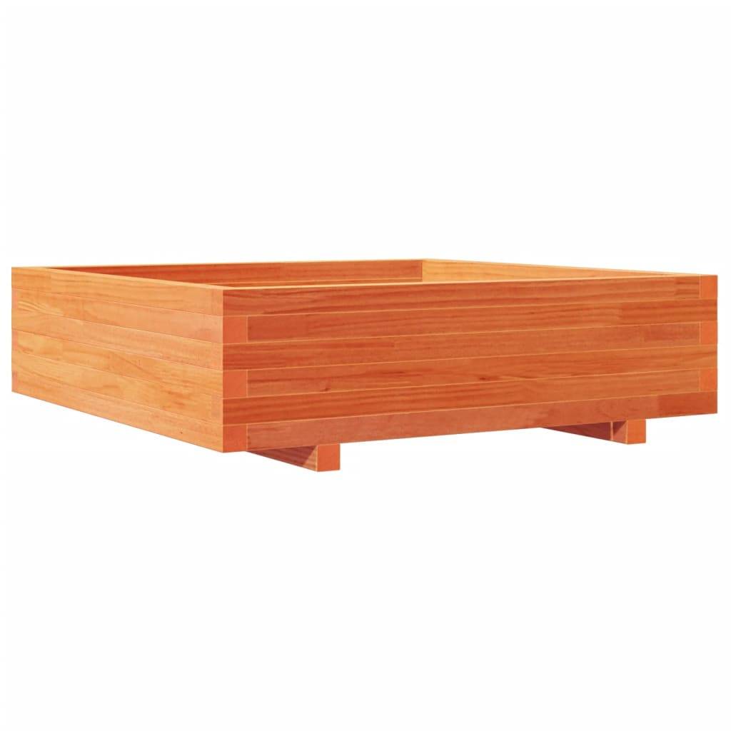Jardinière | Pot de fleurs | Cache-pot | Bac à fleurs cire marron 90x90x26,5 cm bois de pin massif - Image 1