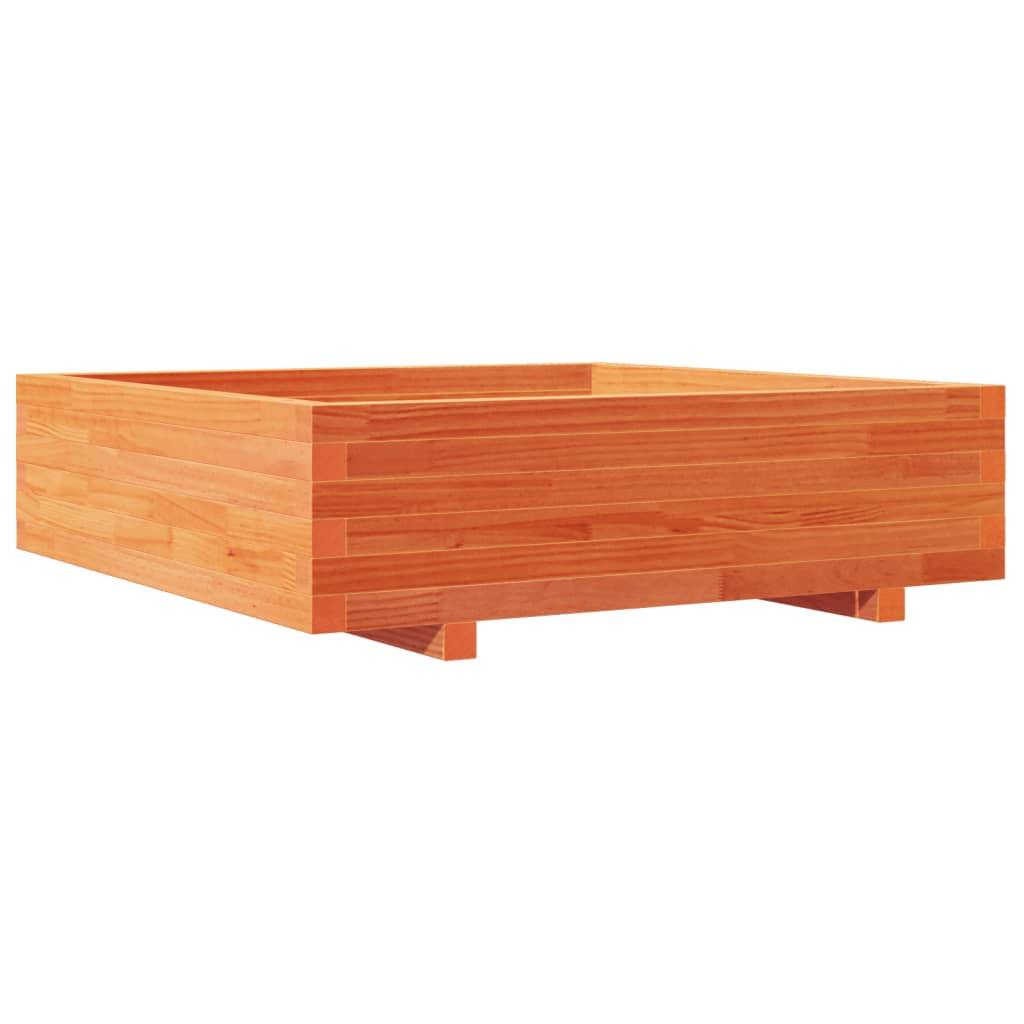 Jardinière | Pot de fleurs | Cache-pot | Bac à fleurs cire marron 90x90x26,5 cm bois de pin massif - Image 7