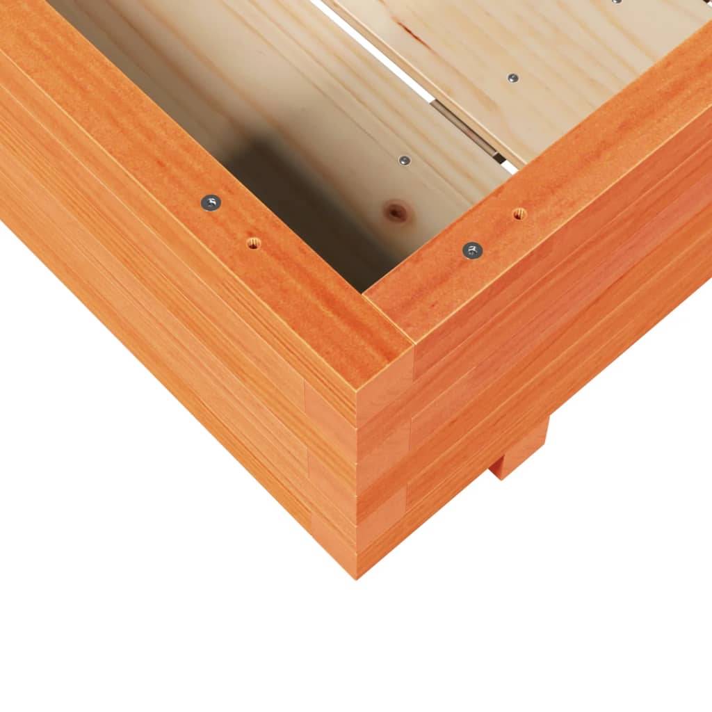 Jardinière | Pot de fleurs | Cache-pot | Bac à fleurs cire marron 90x90x26,5 cm bois de pin massif - Image 8