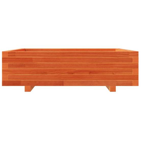 Jardinière | Pot de fleurs | Cache-pot | Bac à fleurs cire marron 90x90x26,5 cm bois de pin massif - Image 5