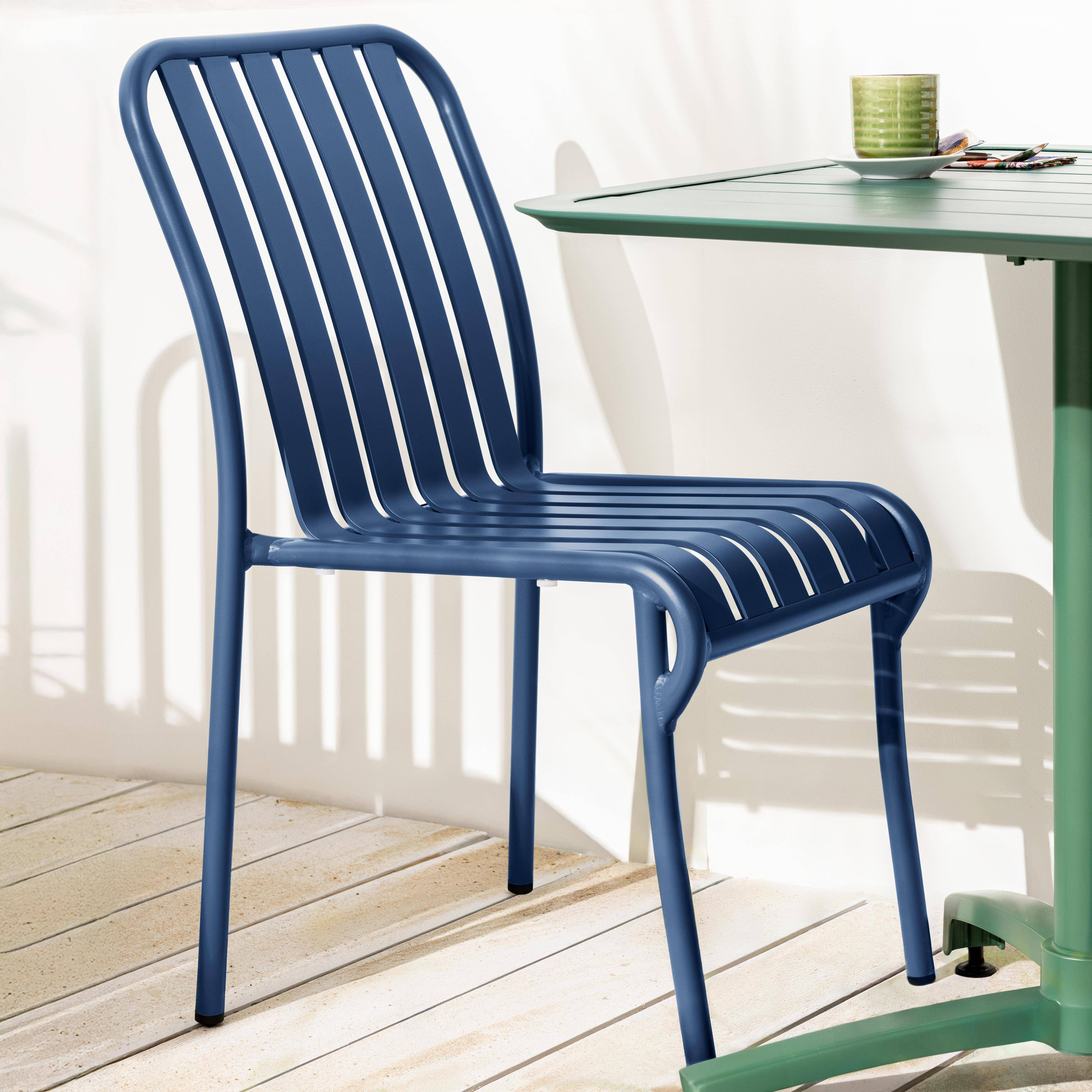 Oviala - Chaise design de terrasse en aluminium bleu foncé Faro - Oviala - Imagen 2