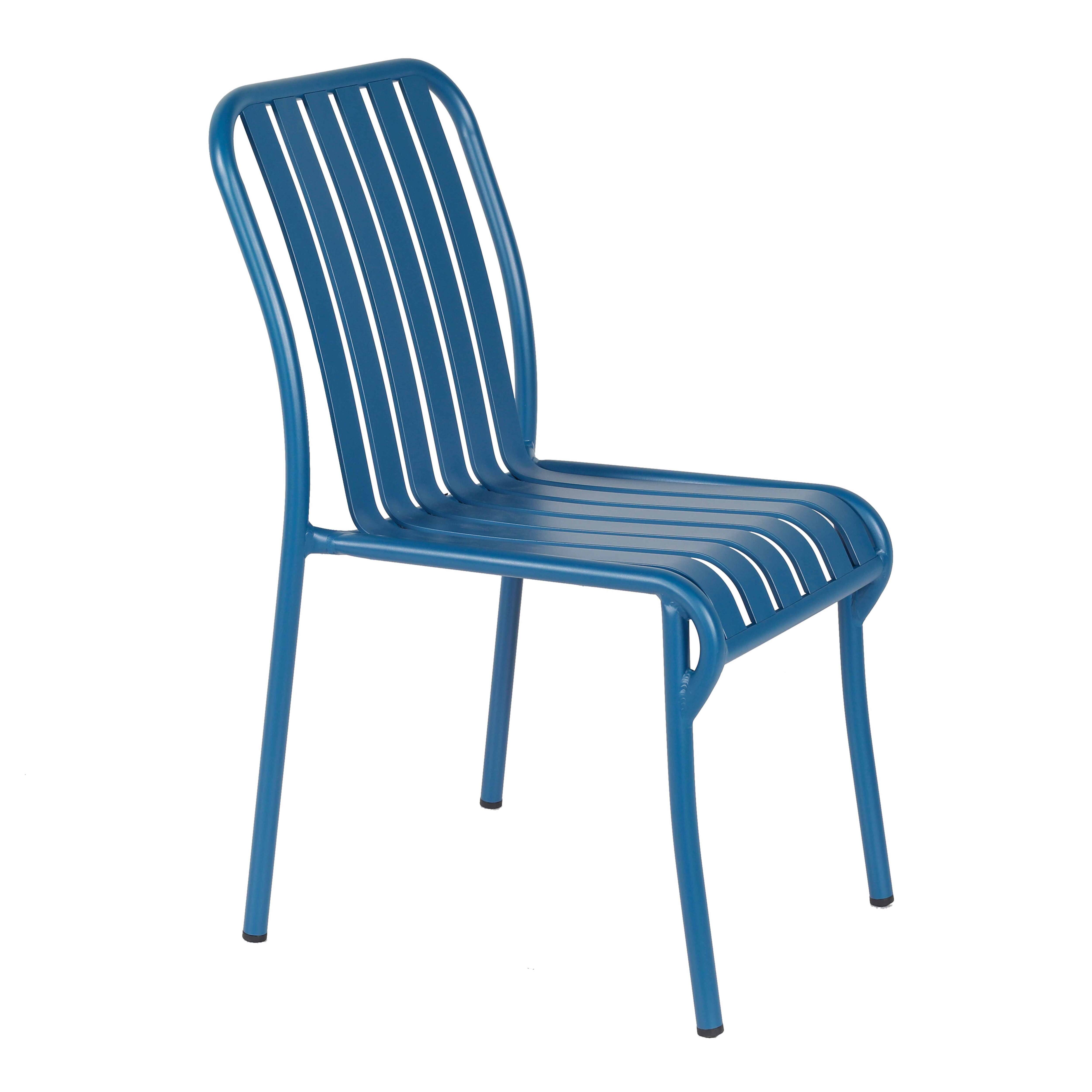 Oviala - Chaise design de terrasse en aluminium bleu foncé Faro - Oviala - Imagen 1