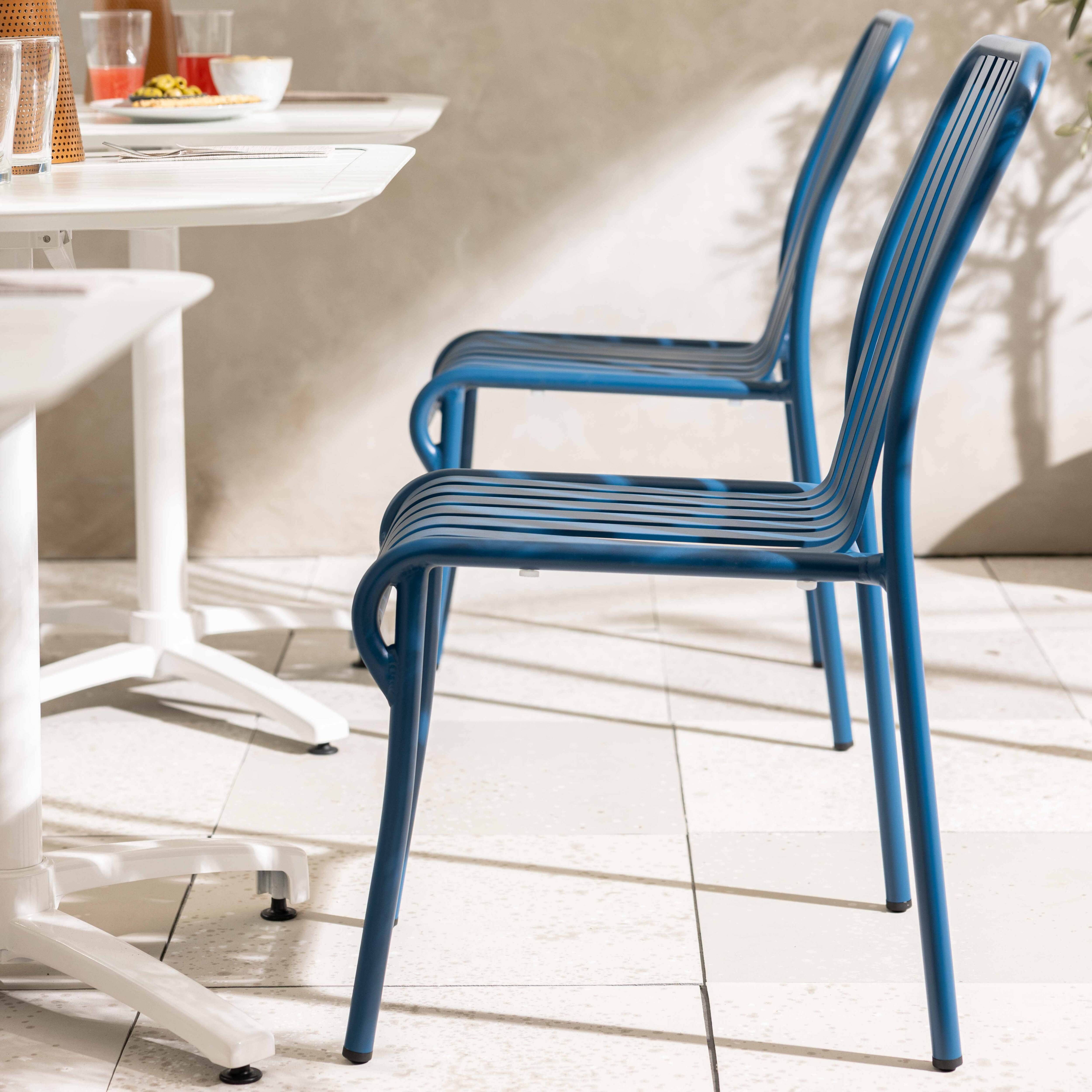 Oviala - Chaise design de terrasse en aluminium bleu foncé Faro - Oviala - Imagen 3