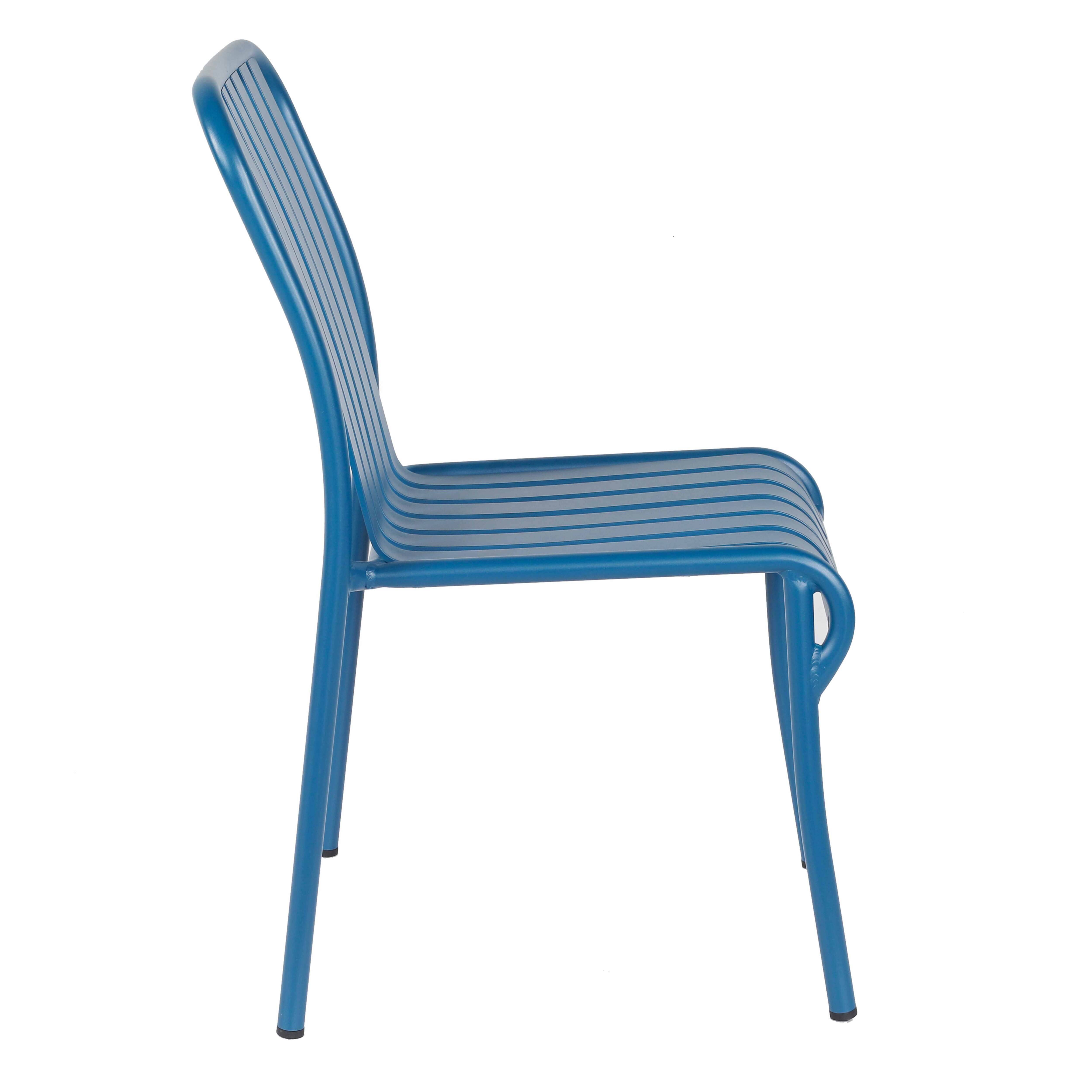 Oviala - Chaise design de terrasse en aluminium bleu foncé Faro - Oviala - Imagen 6