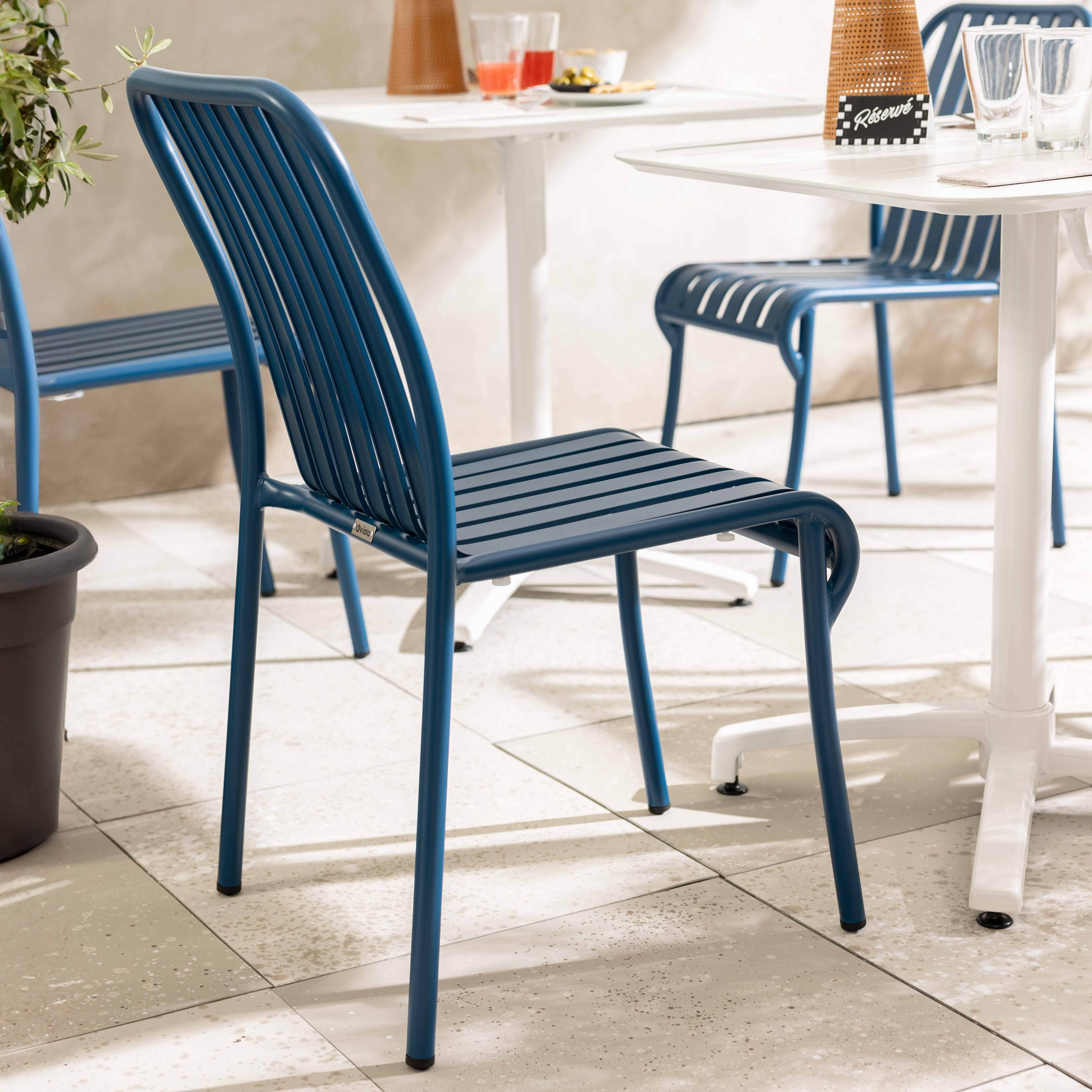 Oviala - Chaise design de terrasse en aluminium bleu foncé Faro - Oviala - Imagen 5