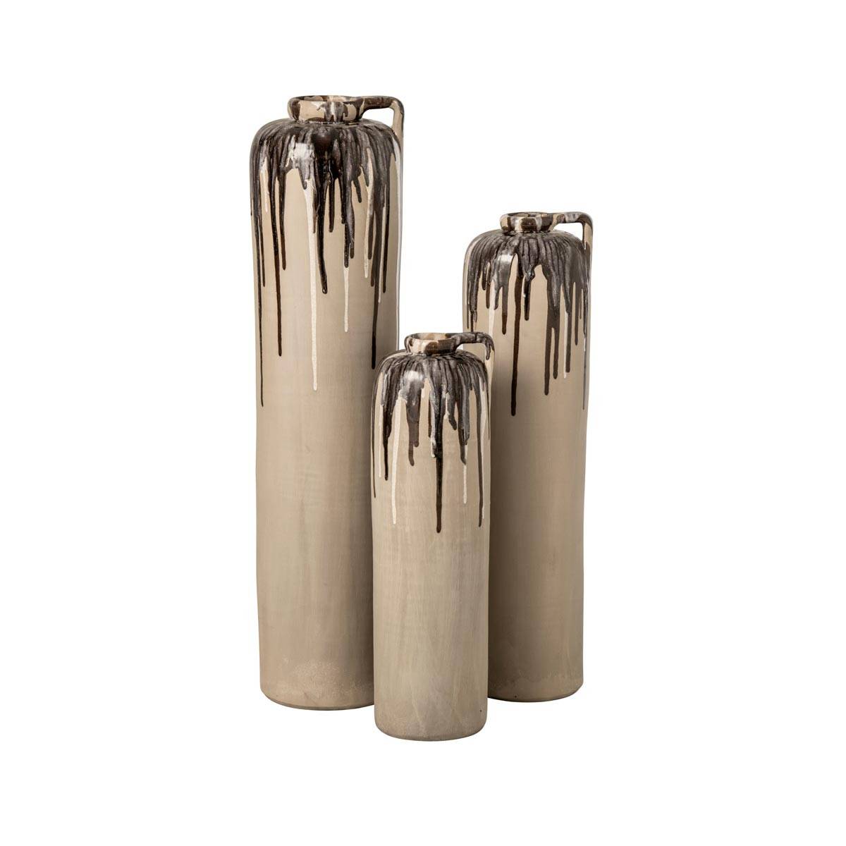 J-Line - Vase Haut en Céramique "Canyon" 68cm Beige - Image 2