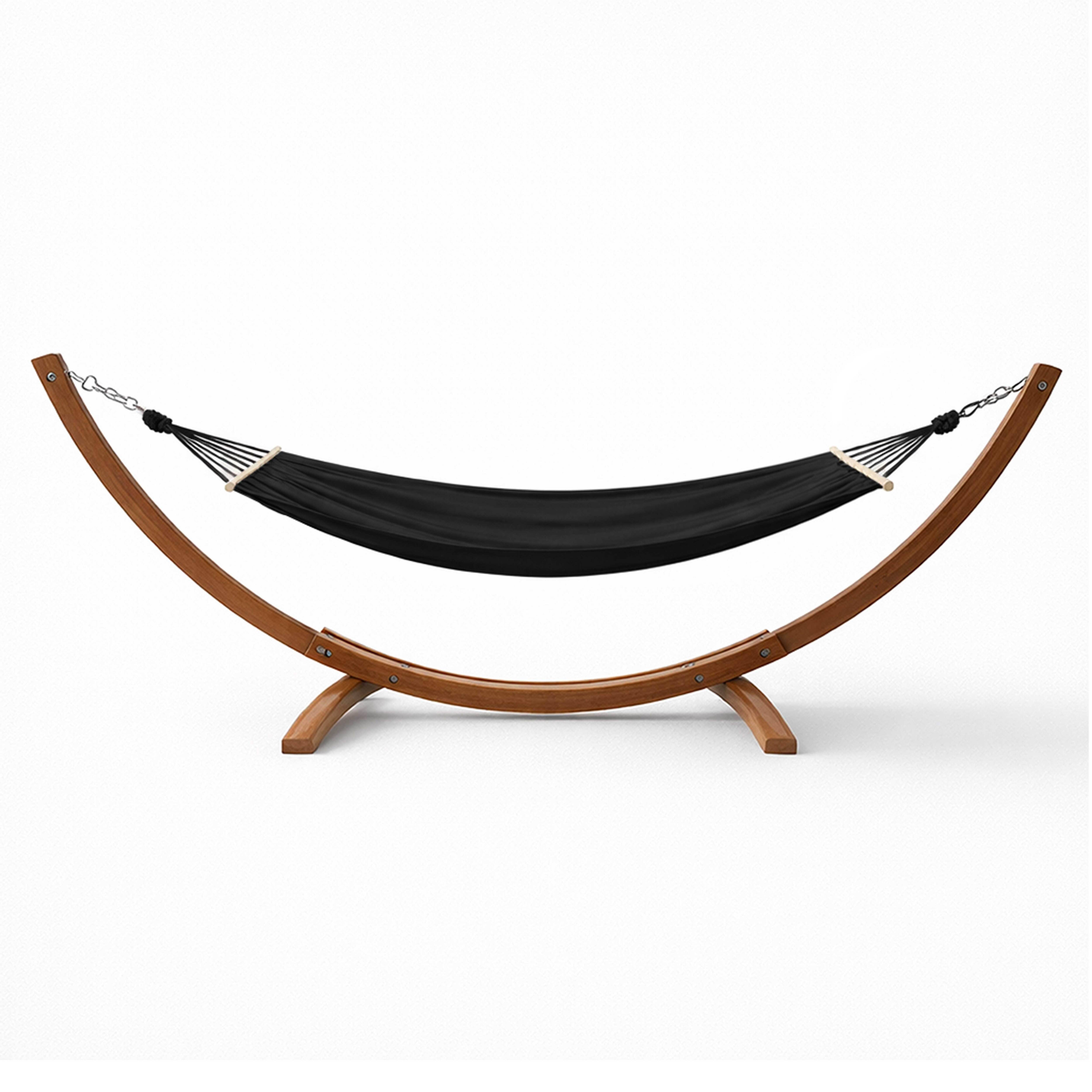 Oviala - Hamac sur pied en bois noir Manille - Oviala - Imagen 4