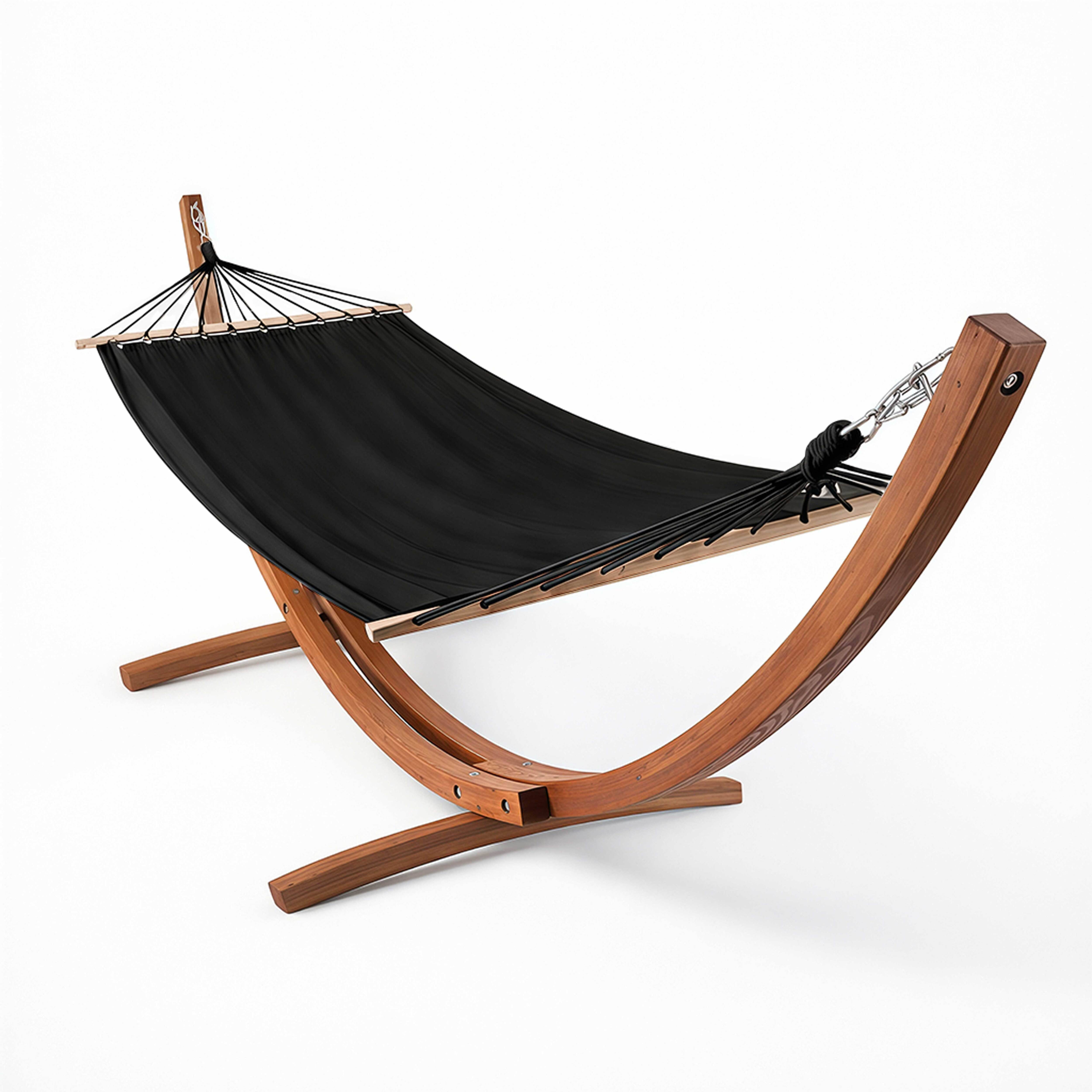 Oviala - Hamac sur pied en bois noir Manille - Oviala - Imagen 1
