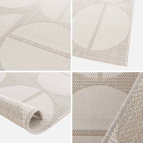 Tapis intérieur/extérieur motifs géométriques beige polyester recyclé Megan 120x170cm | sweeek - Image 3