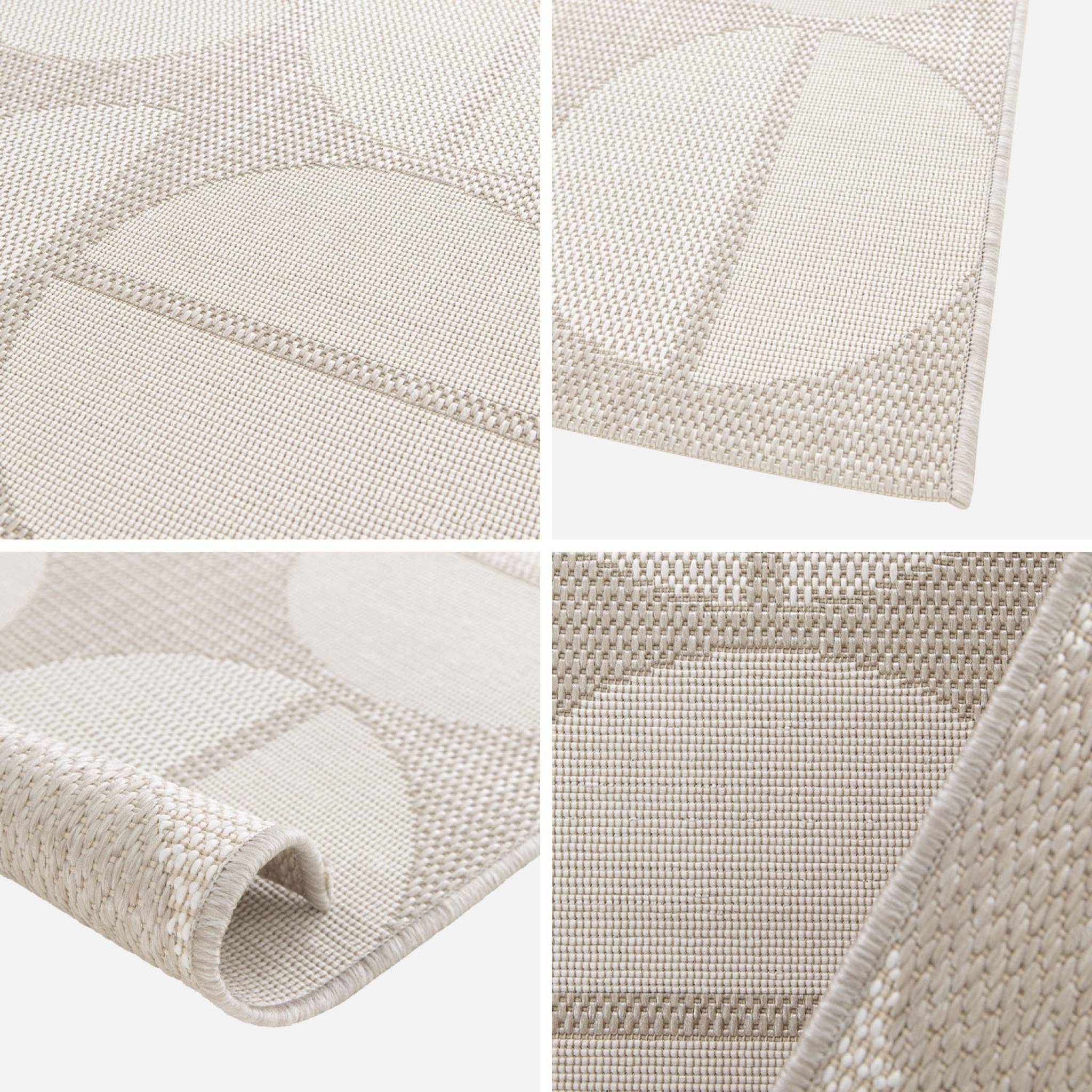 Tapis intérieur/extérieur motifs géométriques beige polyester recyclé Megan 120x170cm | sweeek - Image 3