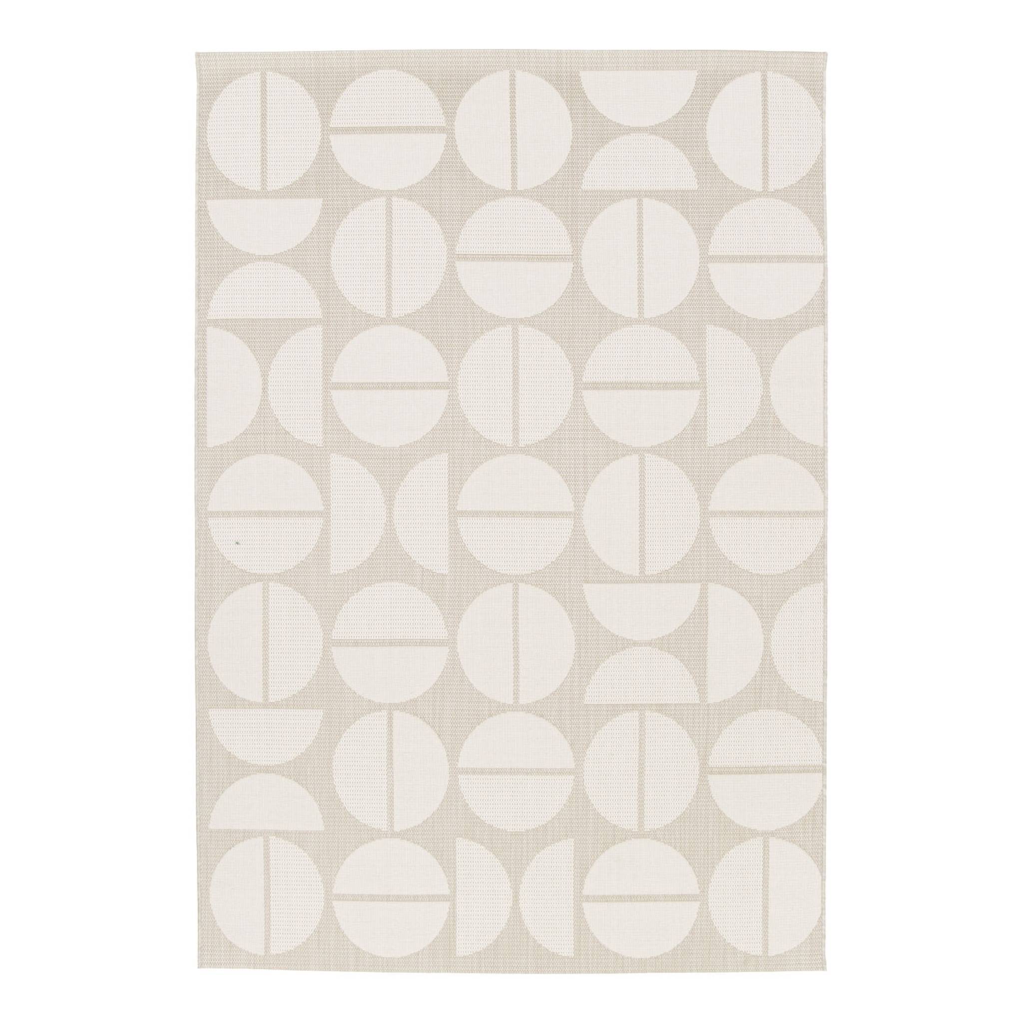 Tapis intérieur/extérieur motifs géométriques beige polyester recyclé Megan 120x170cm | sweeek - Image 1