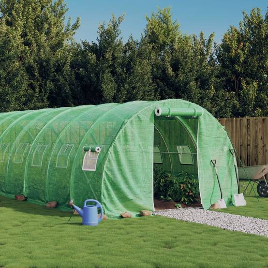 Serre tunnel de jardin 18m² bâche PE et acier culture potager verte 6x3m – ComfortXL Outdoor Living - Image 1